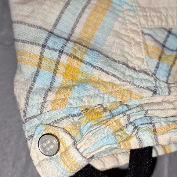 🏍 Harley Davidson button-up plaid top with butterfly design. Small - Picture 6 of 8